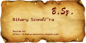 Bihary Szonóra névjegykártya